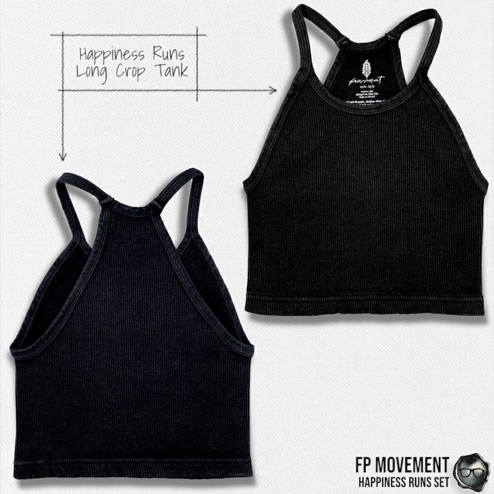 FP MOVEMENT HAPPINESS RUNS SQUARE NECK BRA + LONG TANK + HIGH RISE LEGGING BLACK - Picture 4 of 12